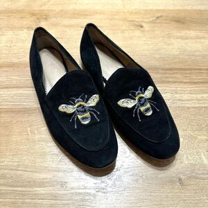 Joules Bee Lexington Embroidered Suede Loafer